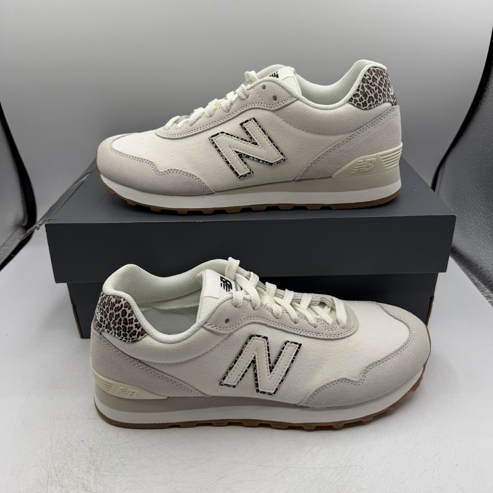 New Balance 515 Shoes Women Sz 6 B White Leopard Print Classics Sneaker WL515SO3
